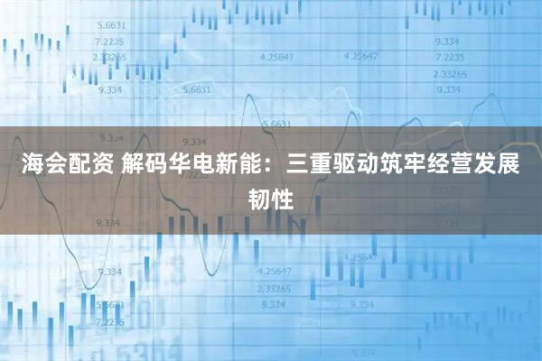 海会配资 解码华电新能:三重驱动筑牢经营发展韧性