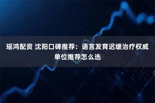 瑶鸿配资 沈阳口碑推荐：语言发育迟缓治疗权威单位推荐怎么选