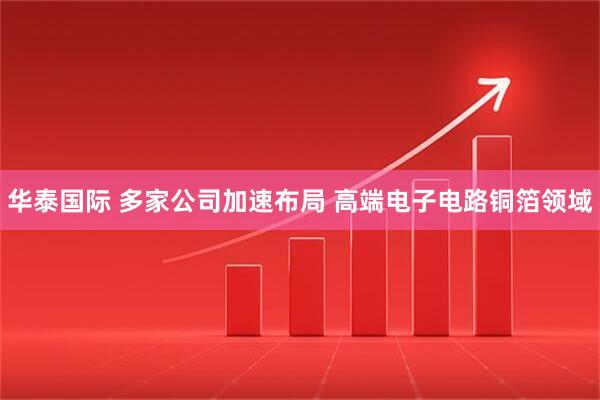 华泰国际 多家公司加速布局 高端电子电路铜箔领域